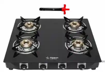  SmartBuy 4 Burner Icon Glass Manual Gas Stove (4 Burners)